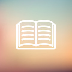 Image showing Open book thin line icon