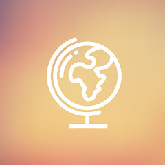 Image showing World globe with stand thin line icon