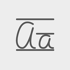 Image showing Cursive letter a thin line icon