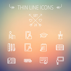 Image showing Education thin line icon set