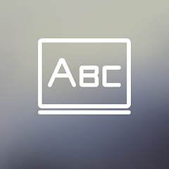 Image showing Big letters ABC on the blackboard thin line icon
