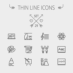 Image showing Education thin line icon set