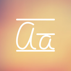 Image showing Cursive letter a thin line icon