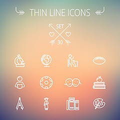 Image showing Education thin line icon set.