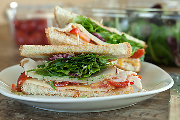 Image showing Turkey Sandwich Halves