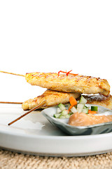Image showing Chicken Satay Thai Appetizer