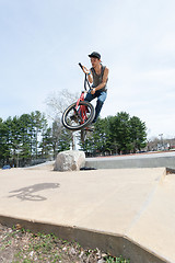 Image showing BMX Rider Jumping