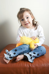 Image showing Girl with Her Teddy Bear