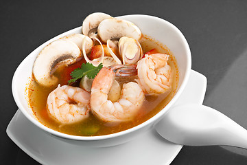 Image showing Thai Vegetable Soup with Shrimp