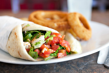 Image showing Chicken Pita Wrap Sandwich