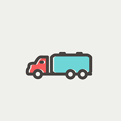 Image showing Truck liquid cargo thin line icon