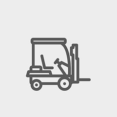 Image showing Golf cart thin line icon