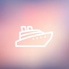 Image showing Cruise ship thin line icon