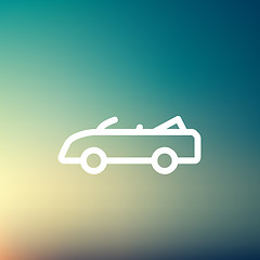 Image showing Convertible car thin line icon
