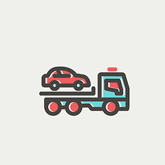 Image showing Car Towing Truck thin line icon