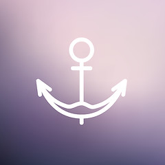 Image showing Anchor thin line icon