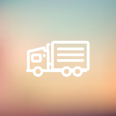 Image showing Delivery truck thin line icon