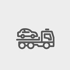 Image showing Car Towing Truck thin line icon