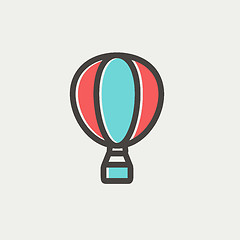 Image showing Hot air balloon thin line icon