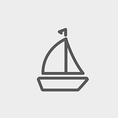 Image showing Sailboat thin line icon