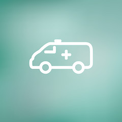 Image showing Ambulance car thin line icon