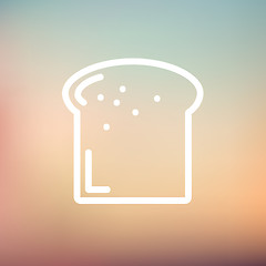 Image showing Single slice of bread thin line icon