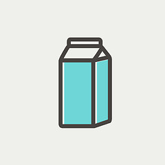 Image showing Fresh milk in a box thin line icon