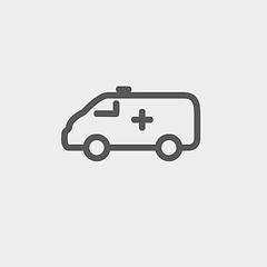 Image showing Ambulance car thin line icon