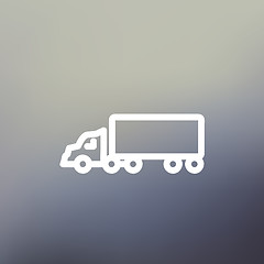 Image showing Delivery truck thin line icon