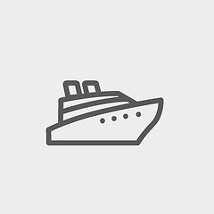 Image showing Cruise ship thin line icon