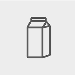 Image showing Fresh milk in a box thin line icon