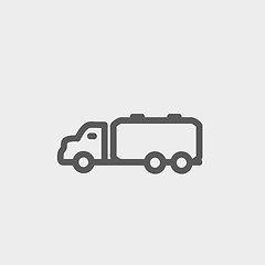 Image showing Truck liquid cargo thin line icon