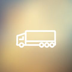 Image showing Trailer truck thin line icon