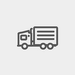 Image showing Delivery truck thin line icon