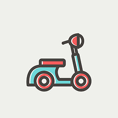 Image showing Scooter thin line icon