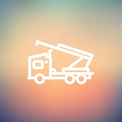 Image showing Towing truck thin line icon