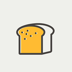 Image showing Small size loaf of bread thin line icon