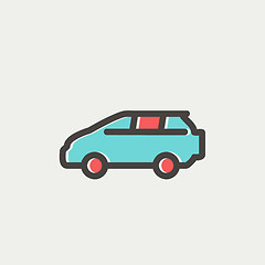 Image showing Minivan thin line icon