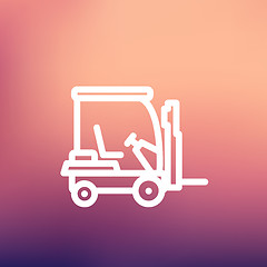 Image showing Golf cart thin line icon