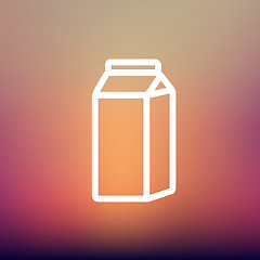 Image showing Fresh milk in a box thin line icon