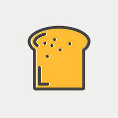 Image showing Single slice of bread thin line icon