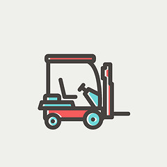 Image showing Golf cart thin line icon