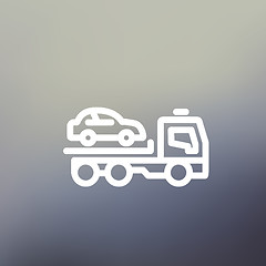 Image showing Car Towing Truck thin line icon