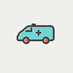 Image showing Ambulance car thin line icon