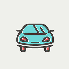 Image showing Sports car thin line icon