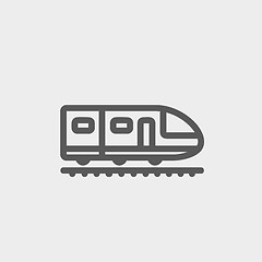 Image showing Modern high speed train thin line icon