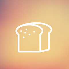 Image showing Small size loaf of bread thin line icon