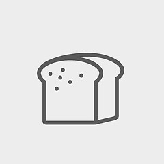 Image showing Small size loaf of bread thin line icon