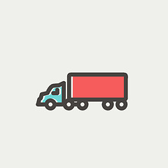 Image showing Delivery truck thin line icon