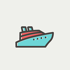 Image showing Cruise ship thin line icon